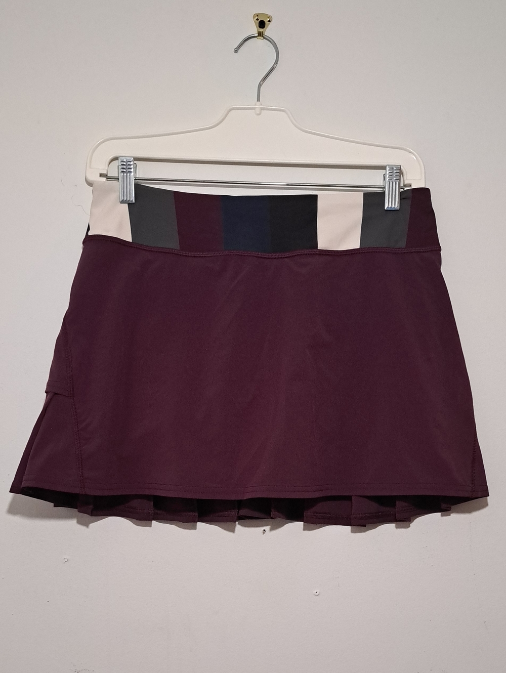 lululemon athletica Mini Skirt in Plum with Neutral Striped Waistband